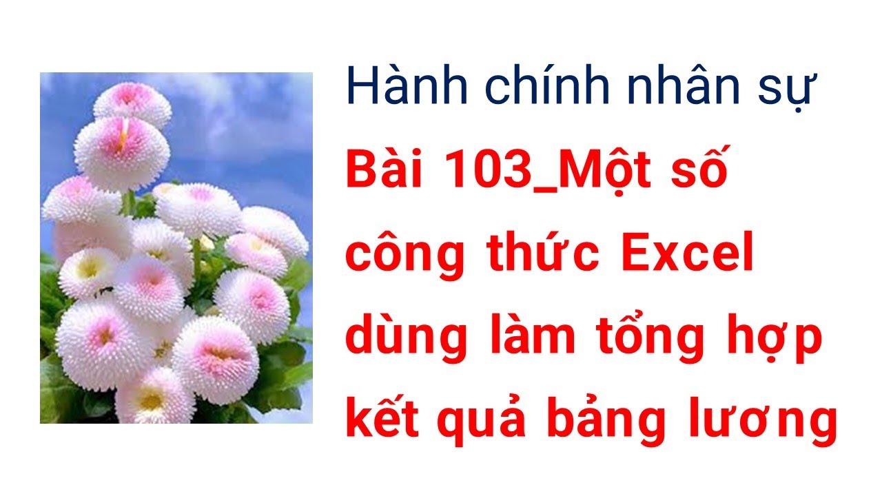 Hành chính nhân sự_ Bài 103_Một số công thức Excel dùng làm tổng hợp kết quả bảng lương