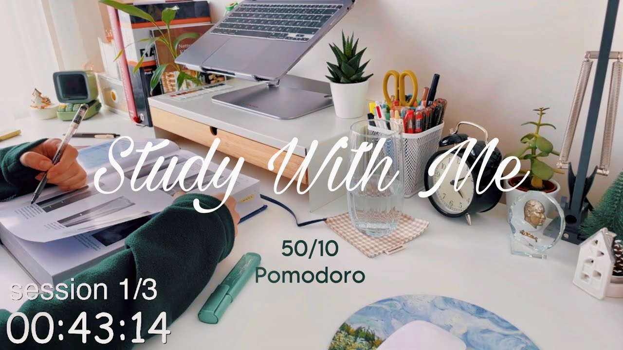 Benimle 3 Saat Ders Çalış 📚 | Pomodoro 50/10 | Study With Me #studywithgizem