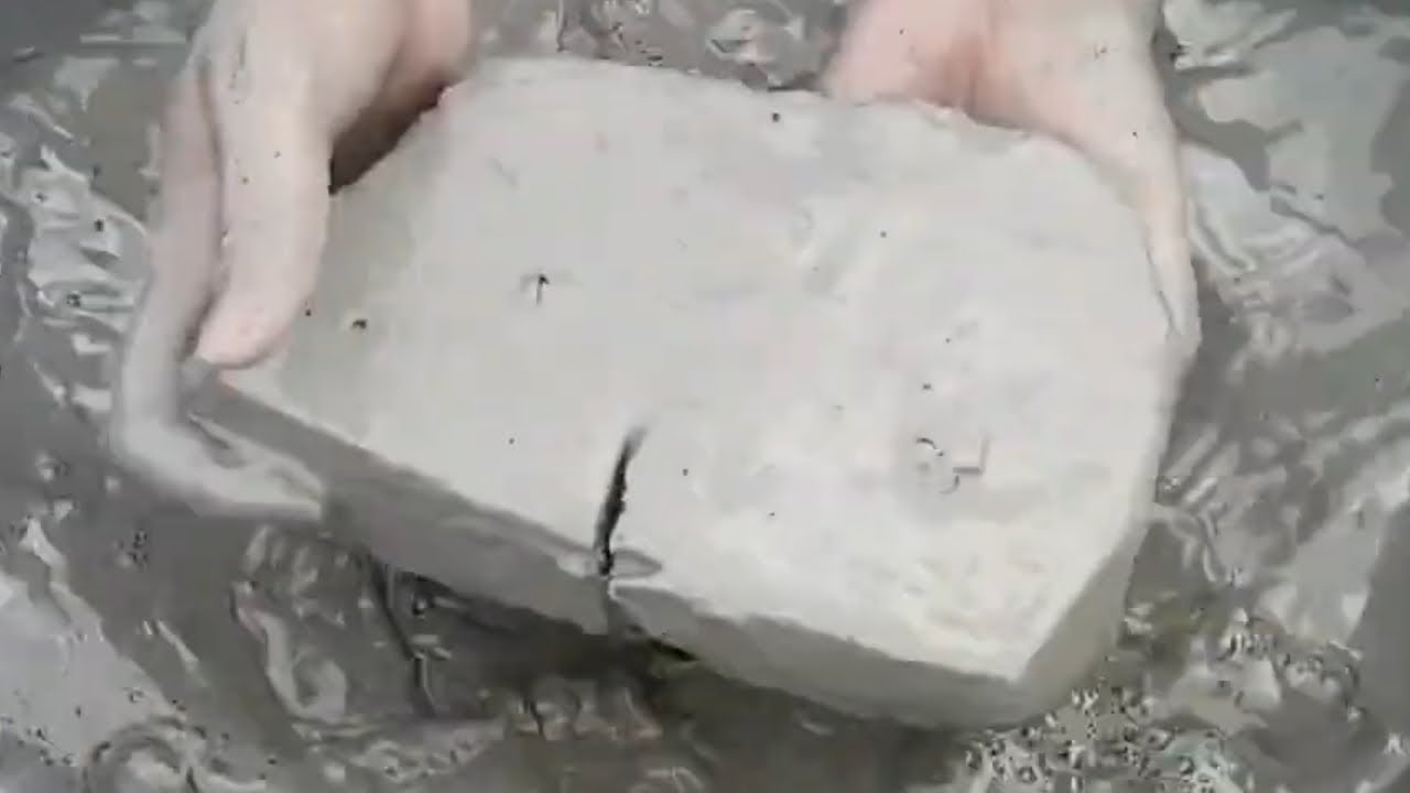 ASMR Very Soft Dusty 😍 Pure Cement Chunks dipping Crumble on Lots of Water 🤤💦💦💦🌀🌀
