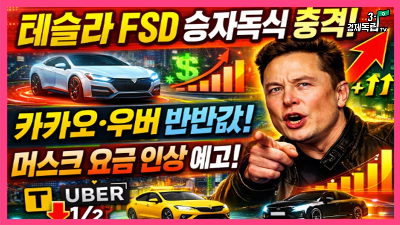 [테슬라, FSD 승자독식 충격!! 카카오. 우버 반반값! 머스크 요금 인상 예고!! ]#3.1경제독립tv
