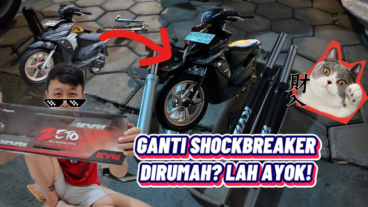 Tutorial Cara Ganti Shockbreaker Depan Motor Matic! Pake KYB Zeto Nih! Mio J Project Eps. 18!