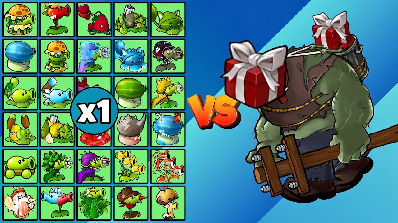 PVZ 1 Hybrid 3.15 Challenge - X1 Plant Hybrid Vs X1 Random Box Gargantuar - Who Will Win?