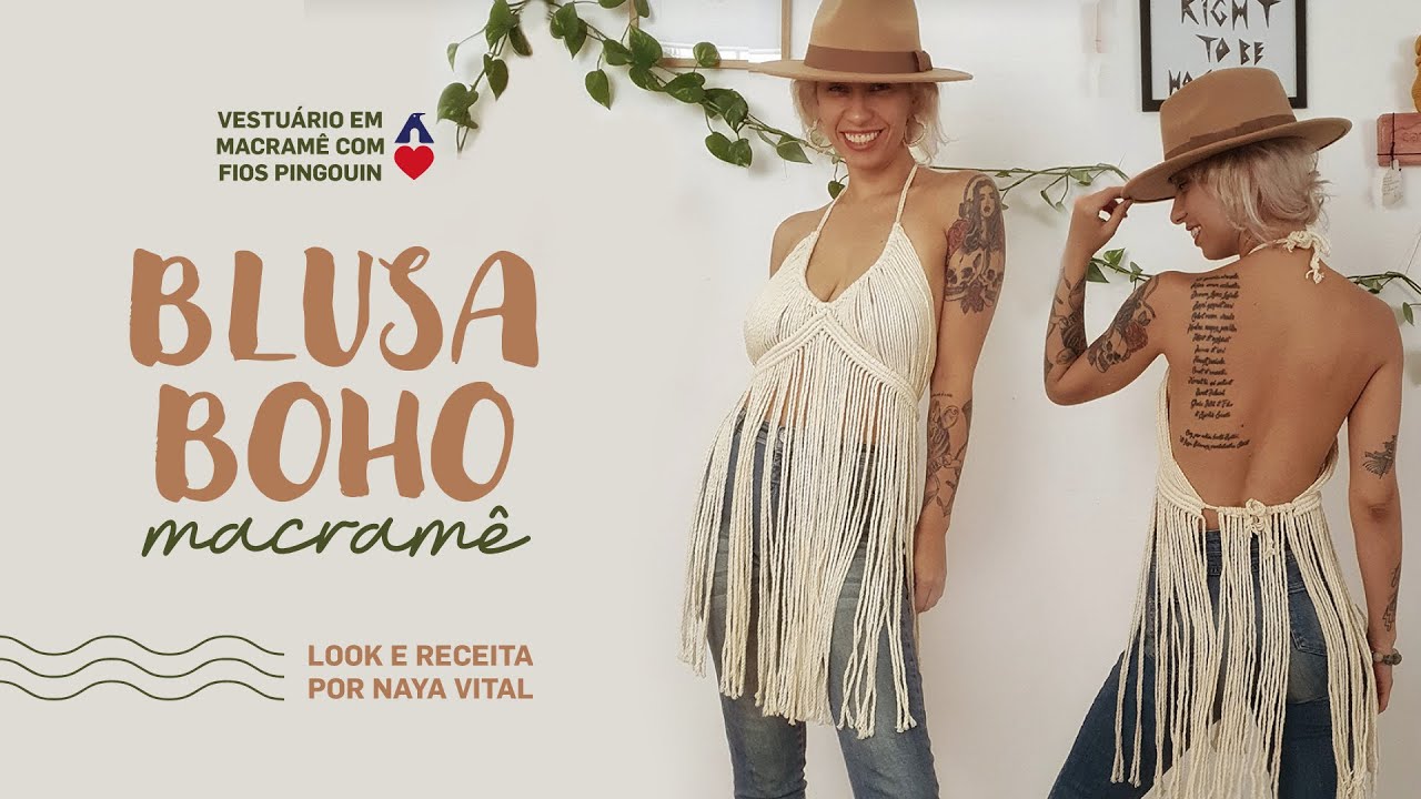 Blusa Boho Macramê