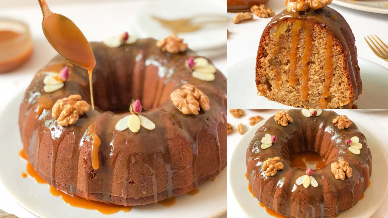كيك شتوي بامتياز، بالتمر و الجوز و الكراميل من افخم الكيكات Cake ultra moelleux  aux dattes et noix