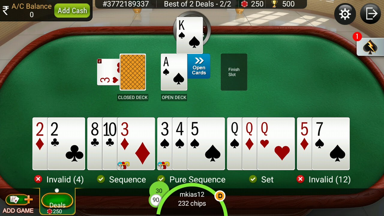 Rummycircle Online Rummy Gameplay | 13 Cards Deals Rummy | Best of 2 deals  | Learning Rummy