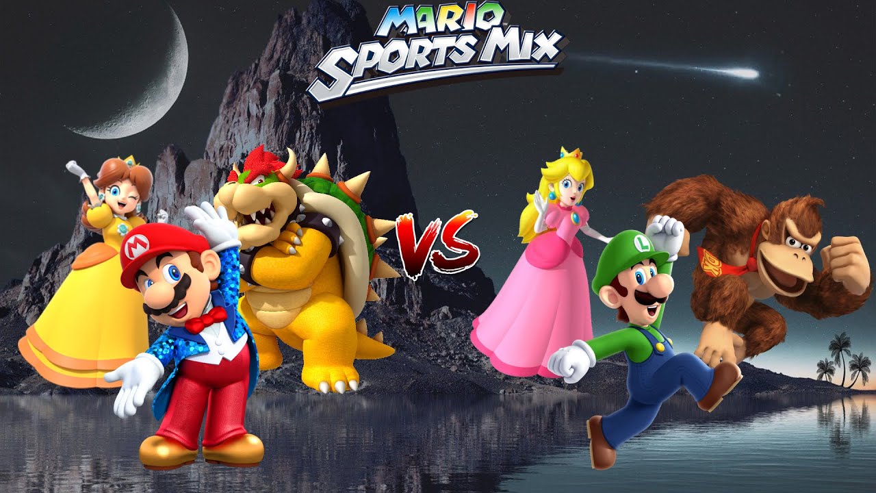 Mario Sports Mix - Dodgeball (3 players, Expert CPU) Exhibition Match Ep. 857