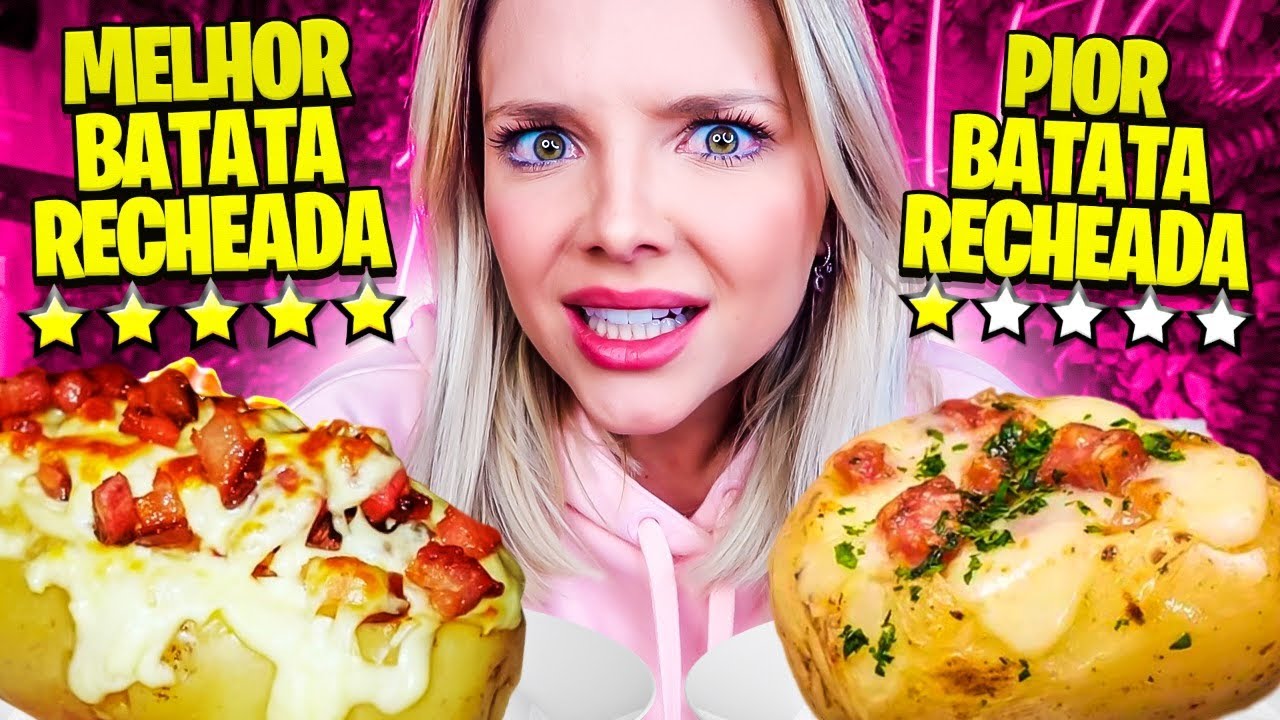 COMPAREI A BATATA RECHEADA DE PIOR E MELHOR AVALIAÇÃO DO APLICATIVO
