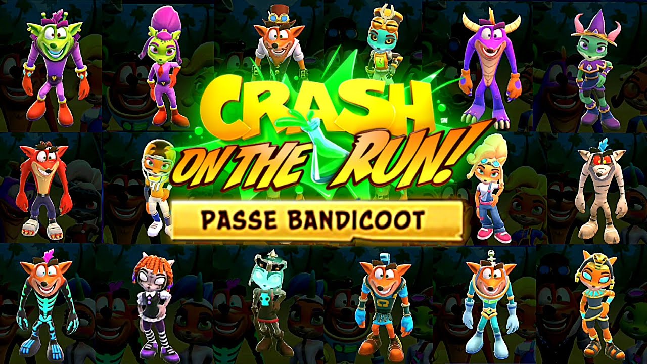 Crash On The Run - Todos os passes Bandicoot Skins (Crash & Coco) da 1ª até a 6ª Temporada