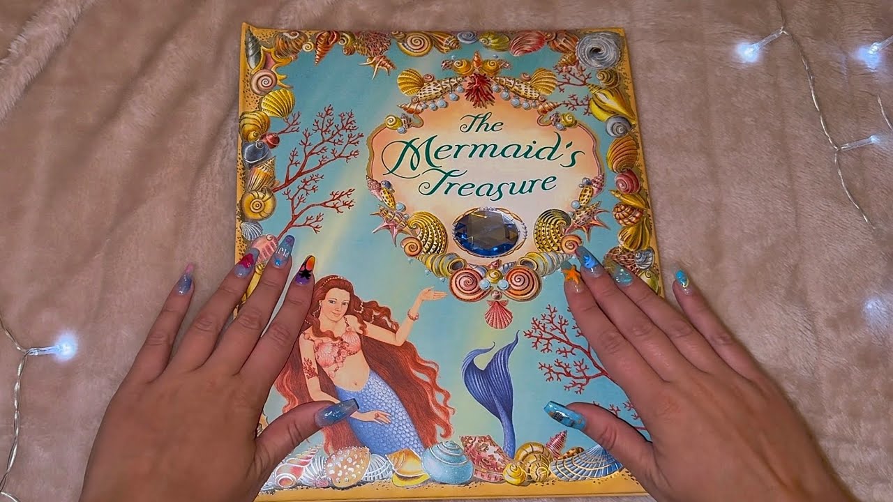 🩵 lofi ASMR 🩵 flip through mermaid secrets 🫧🧜🏼‍♀️ (whisper, tapping, tracing)