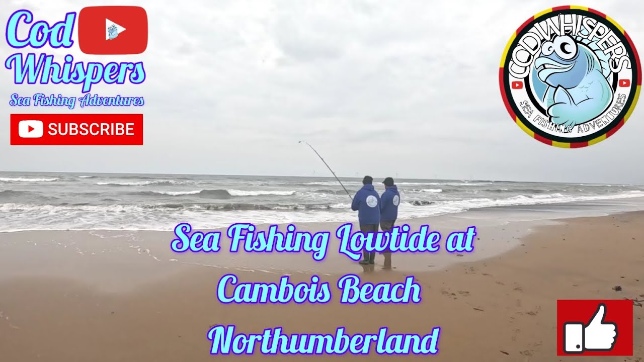 Sea Fishing Lowtide at Cambois Beach Northumberland