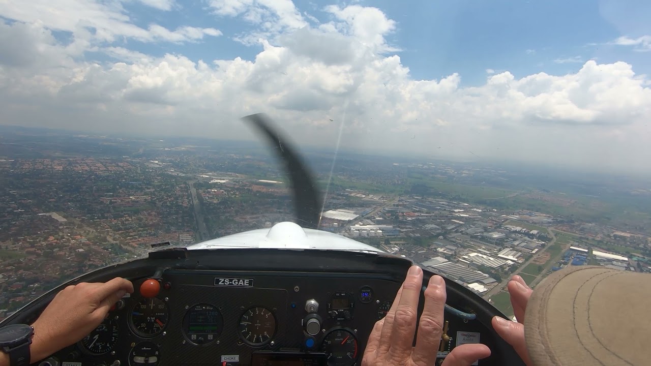 Flying into Rand Airport, South Africa, with a SF25 Falke (unedited)