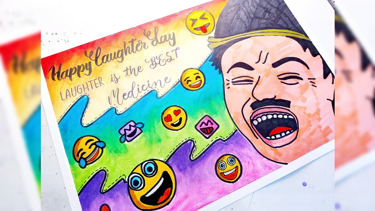 World Laughter Day Drawing/Happiness day drawing/ happiness drawing/school Happiness project chart