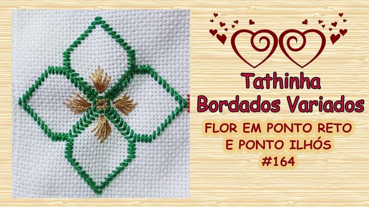 *164* PONTO RETO COM PONTO ILHÓS VERSÃO DESTRO - Tathinha Bordados Variados