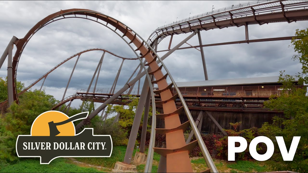 Wildfire Front Row POV Silver Dollar City B&M Looping Coaster