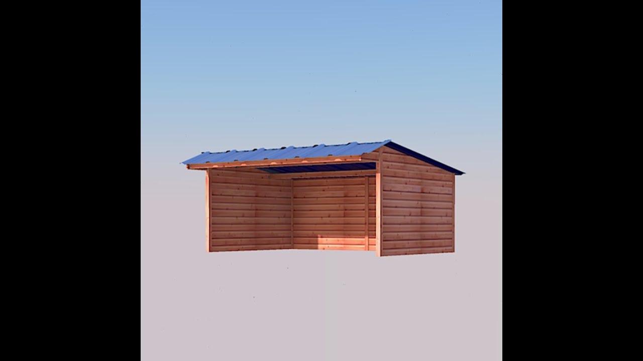 L.C.I. CHEVAL- Abris 6x43m - poteaux bois