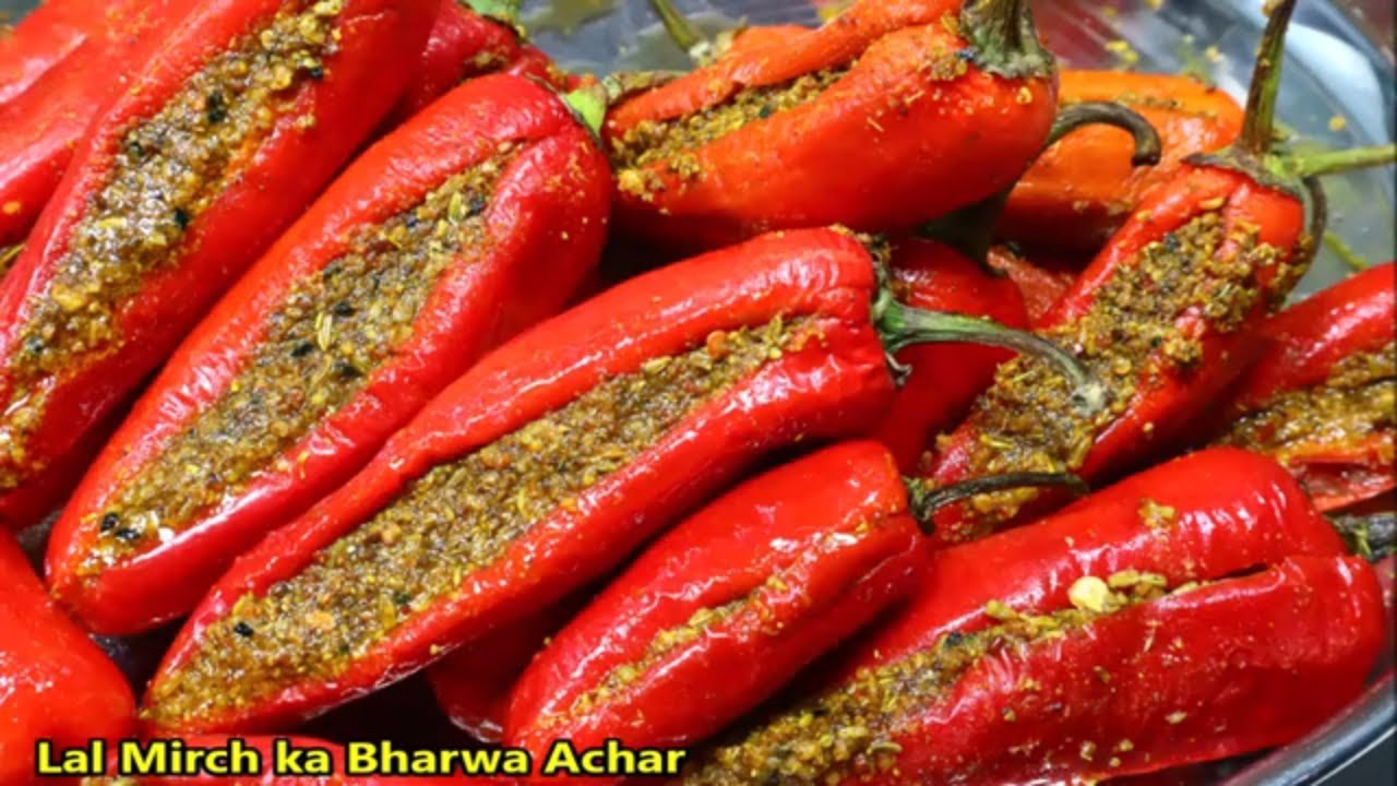 लालमिर्च का अचार बनाने का सही सरल तरीका,चलेगा सालों साल-Stuffed Red Chilli Pickle-Lal Mirch ka Achar