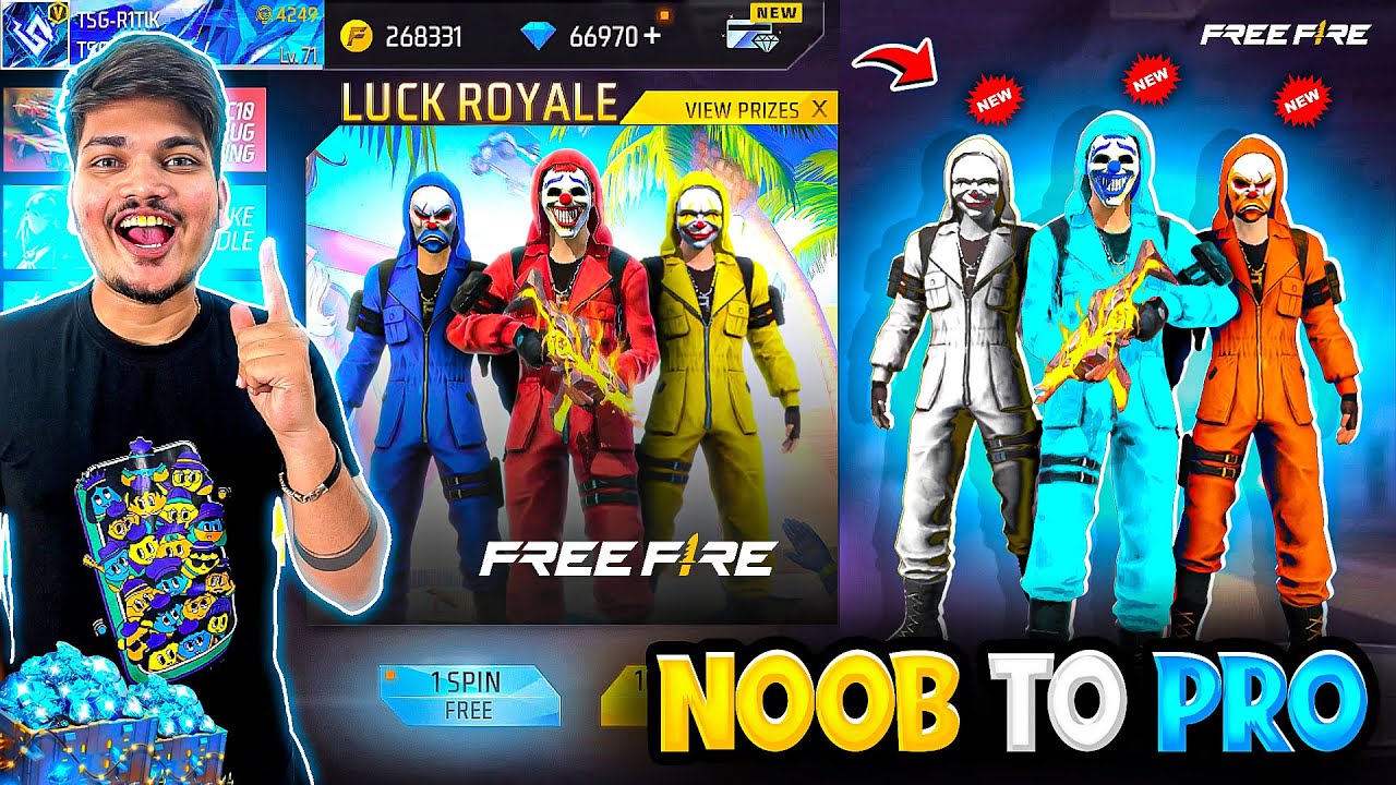 Free Fire Criminal Royale All Criminals In One Spin😍💎 Best Noob To Pro -Garena Free Fire