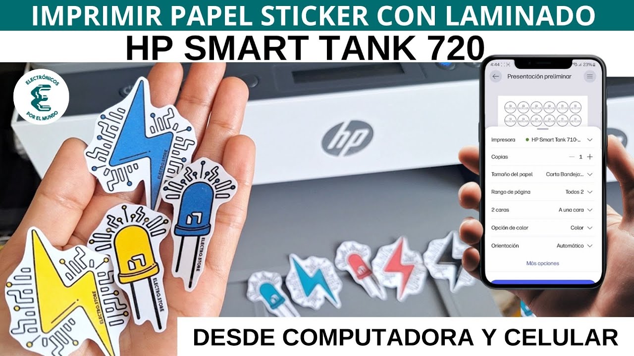 Cómo Imprimir en Papel Sticker con Smart Tank 720 - Aprueba de agua - Desde celular y la computadora