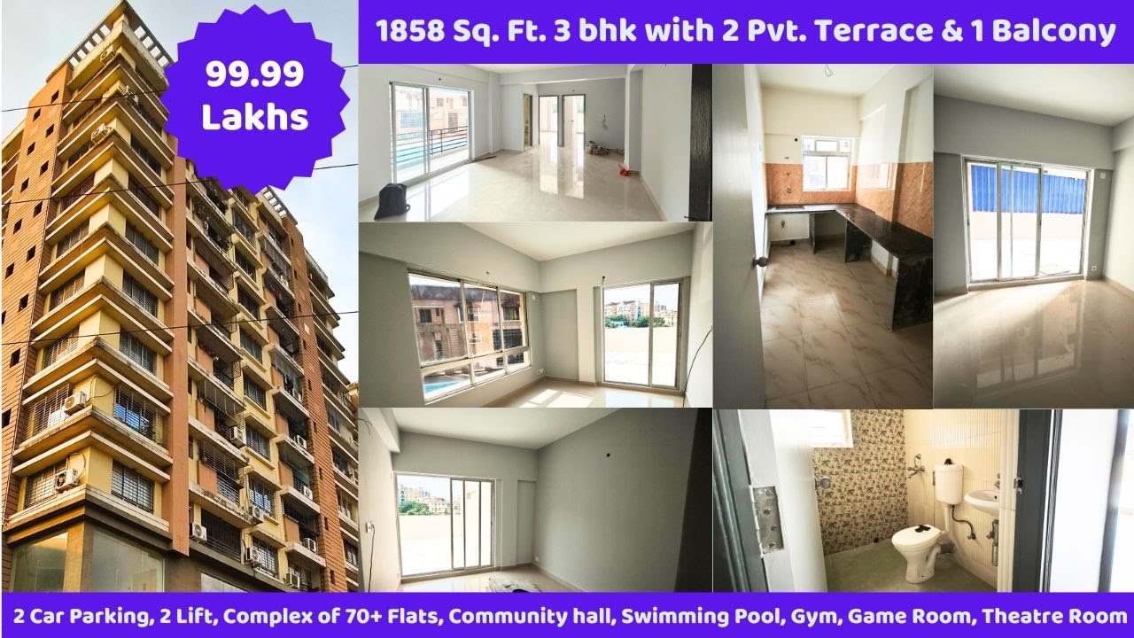 1858 Sq. Ft Premium Luxurious 3 bhk | 2 Pvt. Terrace | 70+ Flat Complex| 2 car parking |