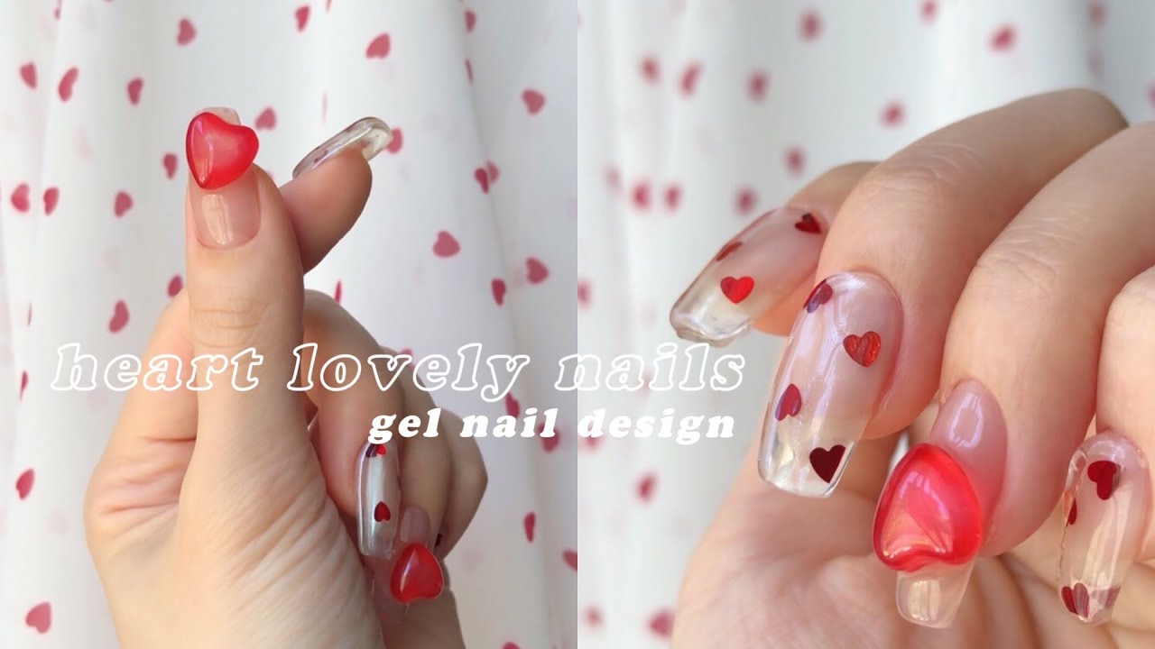 ❤️ハートきゅんネイル / 2021セルフジェルネイル・デザイン 젤네일/셀프네일/네일 디자인 -heart lovely nail-