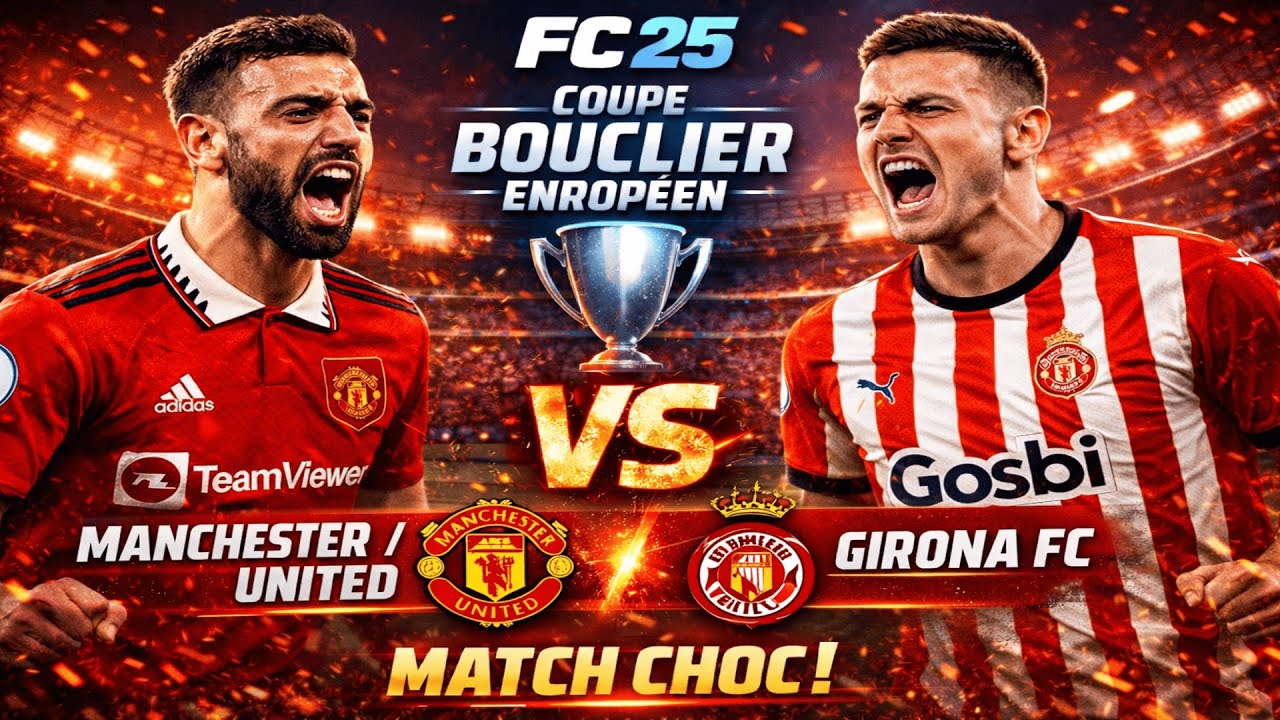 [FC25] CARRIERE MANAGER COUPE BOUCLIER EUROPÉEN MATCH MANCHERSTER UNITED VS GIRONA FC [FR] (PS5)