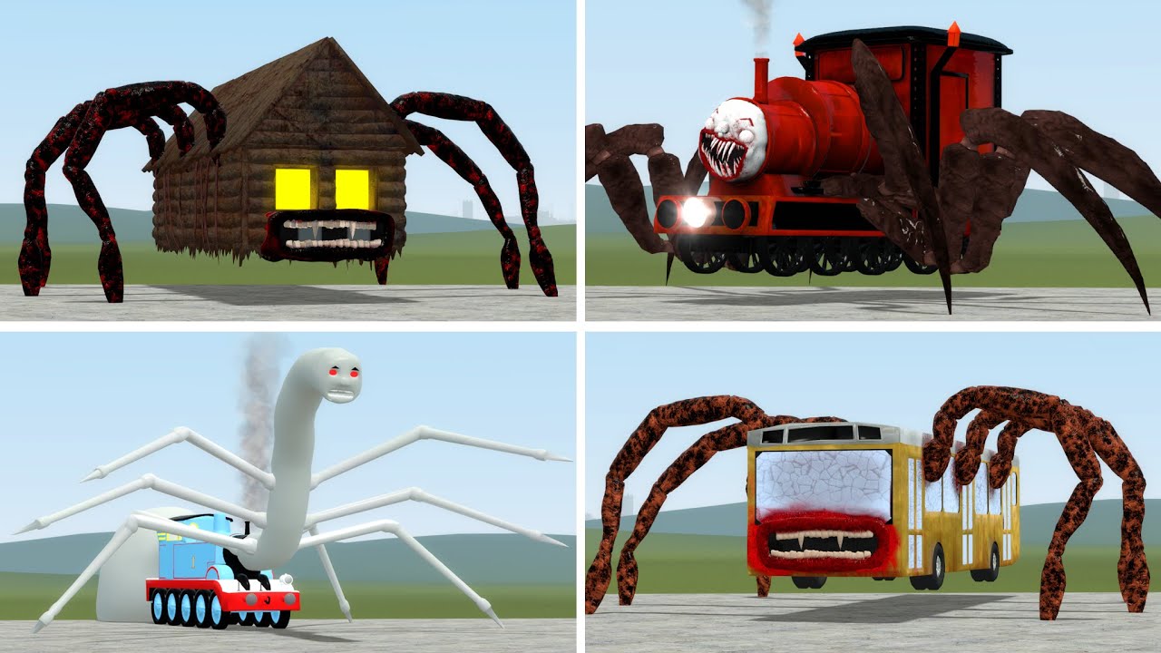 House Head Bus Eater, Choo Choo Charles, Cursed Thomas Vs Trevor Henderson in Garry's Mod
