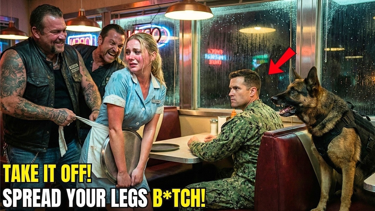 “TAKE IT OFF, B*TCH.” Bikers Mocked the Rookie Waitress — Until a Navy SEAL and His K9 Stood Up