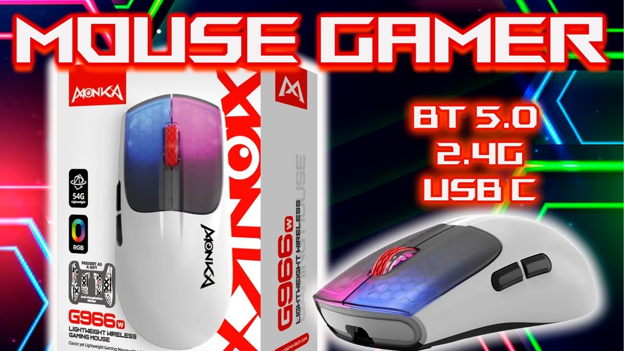 MOUSE GAMER MONKA VERO G966W, ECONOMICO CON EXCELENTES CARACTERISTICAS.