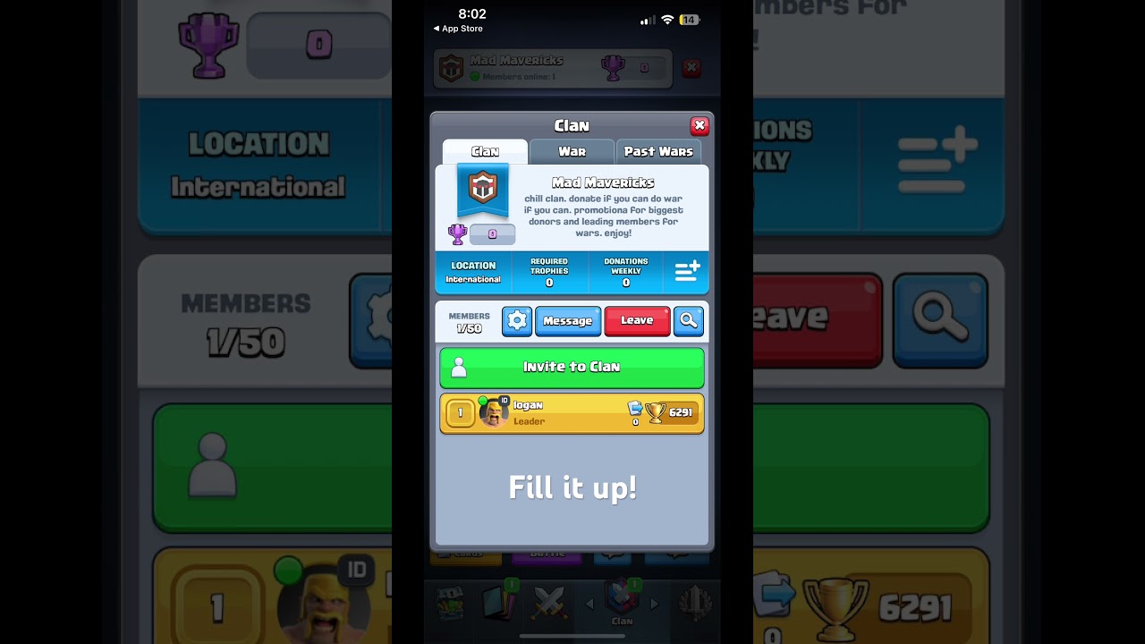 Join my clan #clashroyale #supercell #mobilegame #clan #fortheboys