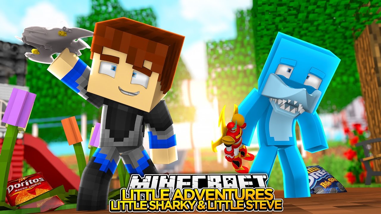 Minecraft LITTLE ADVENTURES - LITTLE SHARKY MEETS LITTLE STEVE