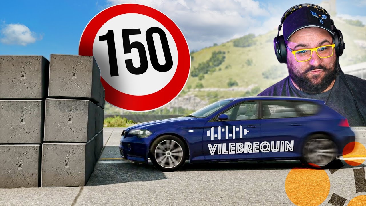 Vilebrequin VS BeamNG | Percuter un mur à 150 km/h
