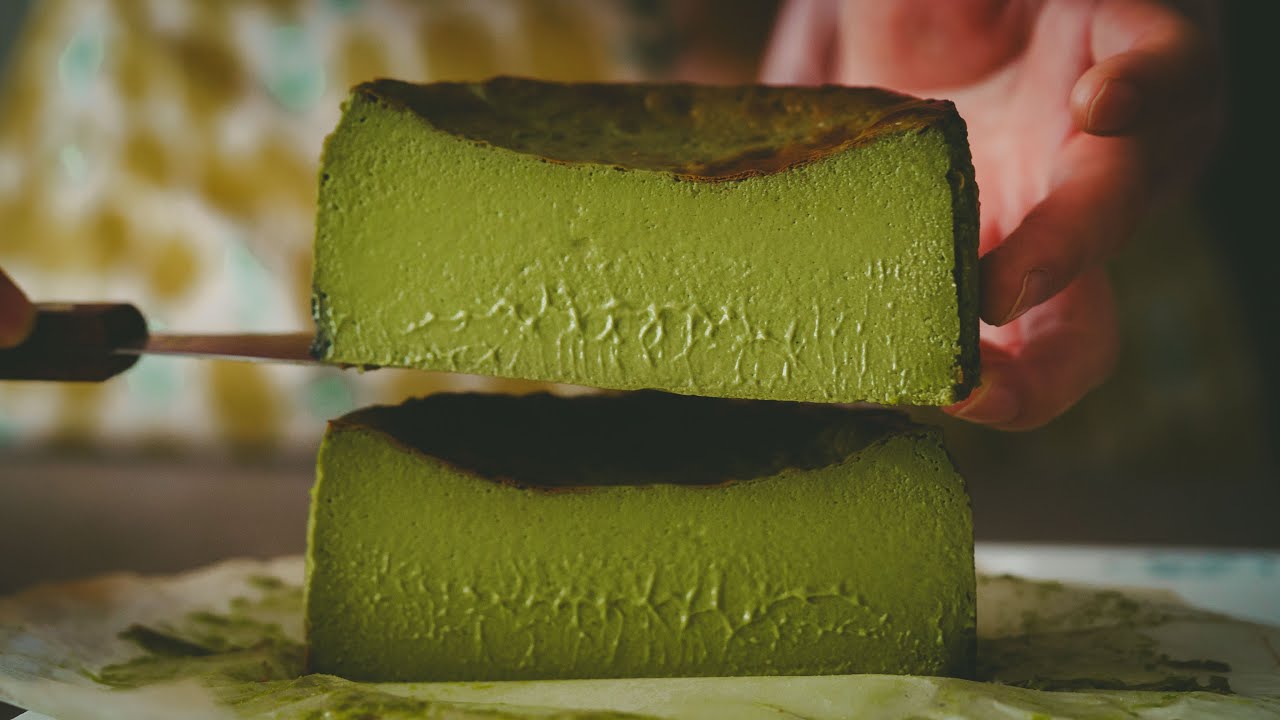 Ultra-Rich Matcha Basque Cheesecake｜Ice Cream Texture, Melts in Your Mouth！
