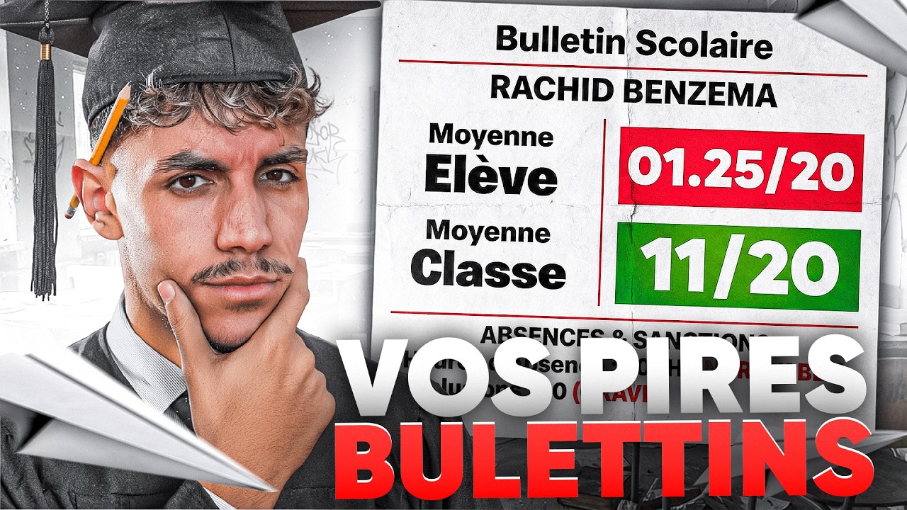 JE RÉAGIS À VOS BULLETINS SCOLAIRES HONTEUX 💀 (0 de moyenne ?!)