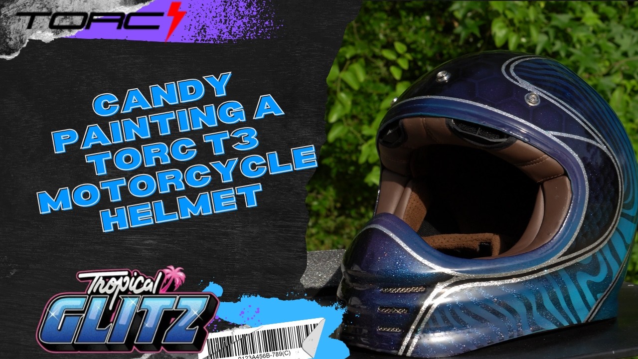 Spraying Flake and Candy Paint on a Motorcycle Helmets - Torc T3 Experiment