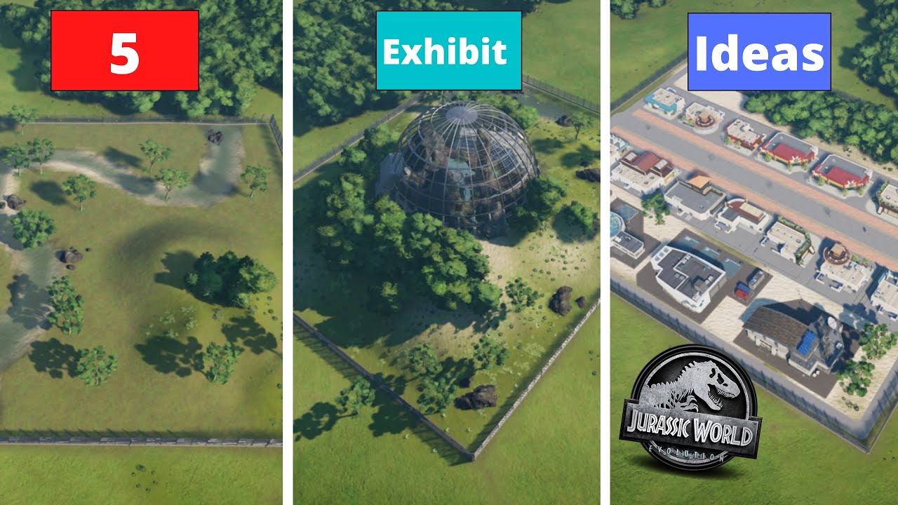 5 Exhibit Ideas in Jurassic World Evolution | Speed Build