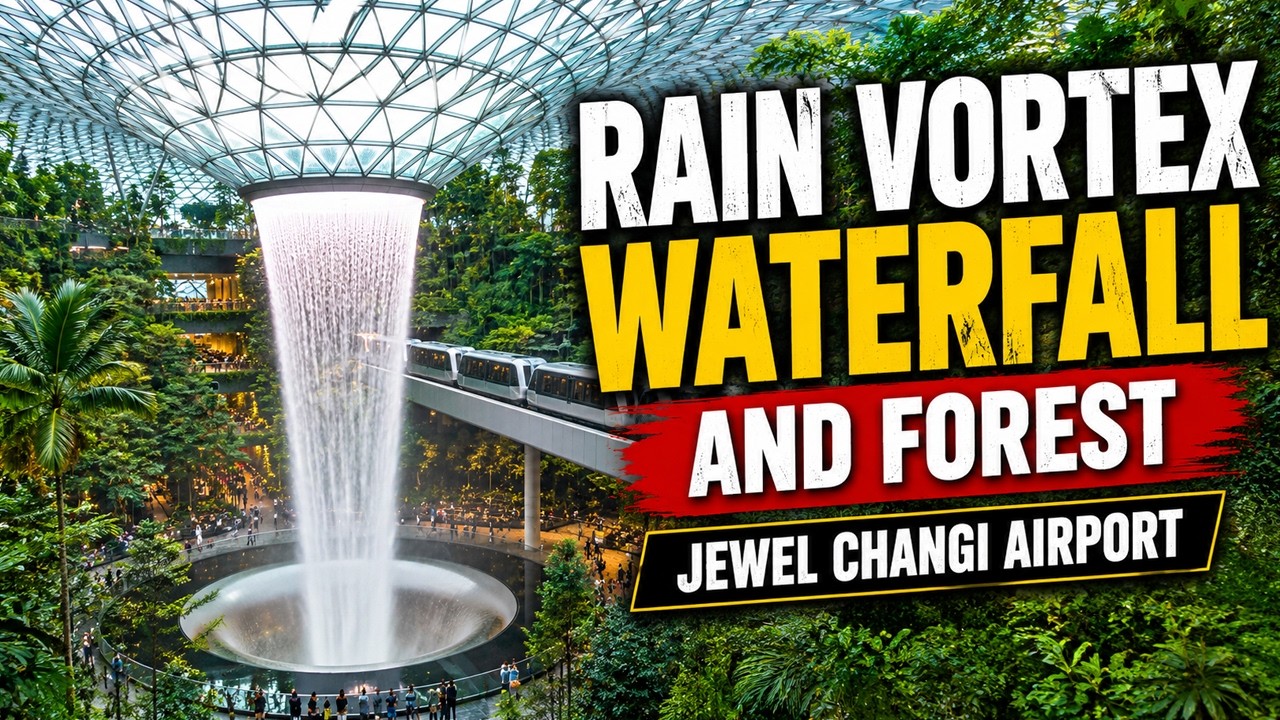 Rain Vortex Waterfall and Forest - Jewel Changi Airport