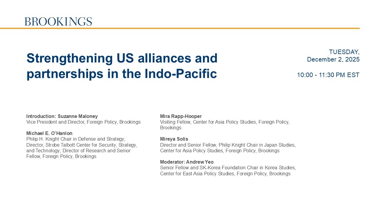 Strengthening US alliances and partnerships in the Indo-Pacific