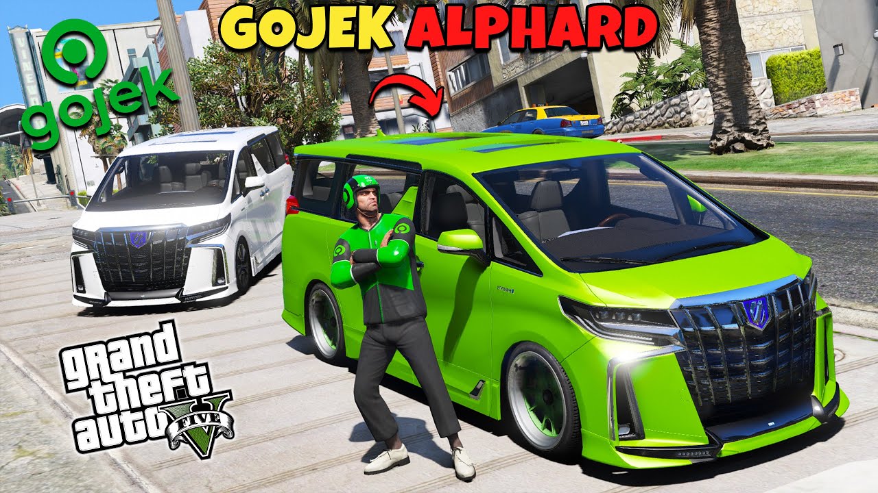 AKU JADI GOJEK DI GTA 5 PAKE MOBIL ALPHARD - GTA 5 MOD