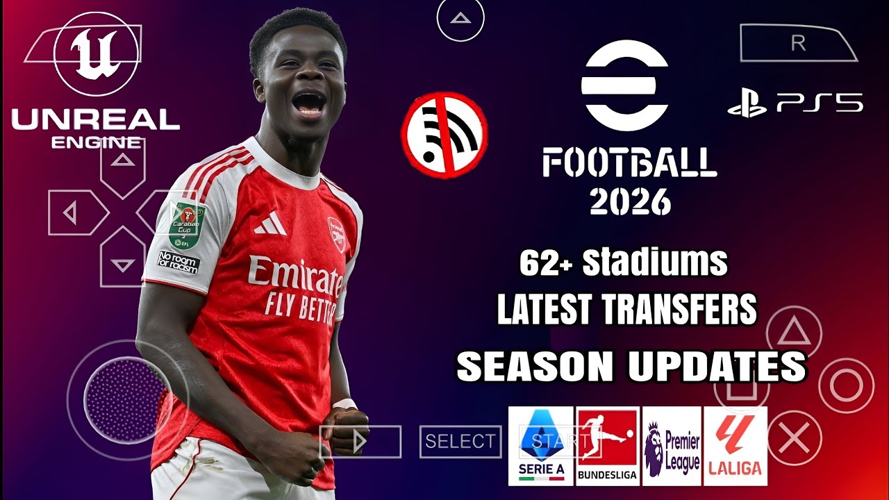 eFootball PES 2026 PPSSPP🔥 Update Face, Full Transfer, New Season - Camera 4K Graphics!