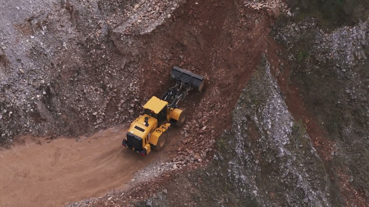 Unbelievable Marble Quarry Road Work from Above | Bulldozer Drone 4K