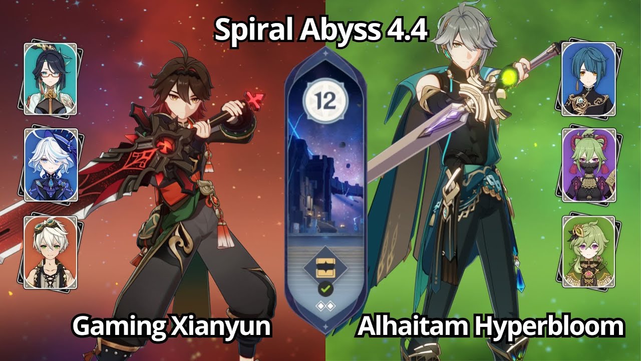 C3 Gaming Xianyun Plunge & C0 Alhaitam Hyperbloom - Spiral Abyss 4.4 Floor 12 Genshin Impact