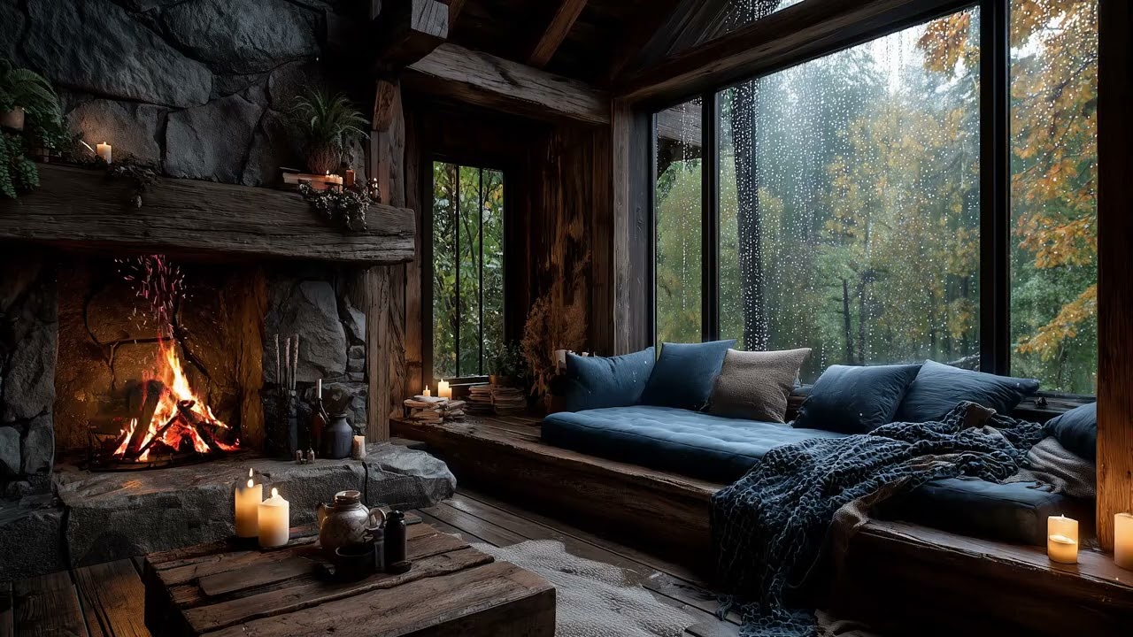 Nocturnal Rainfall with Light Piano Melodies | Soothing Soundscape for Relaxation, Focus