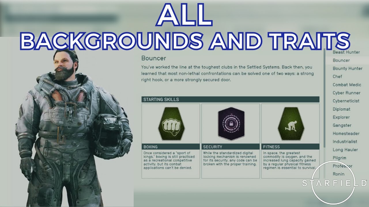 ALL Starfield Backgrounds and Traits Explained