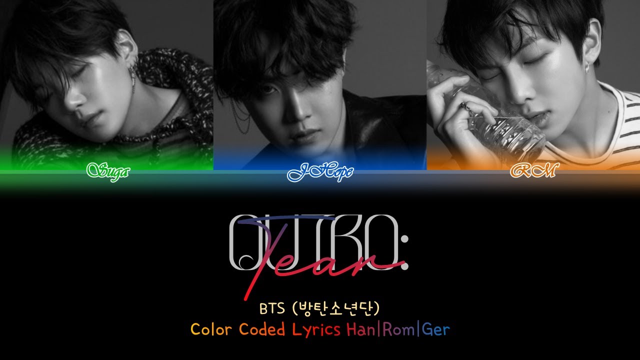 BTS (방탄소년단) – Outro: Tear - Deutsch | Ger Sub | German Color Code Lyrics [Han/Rom/Ger]
