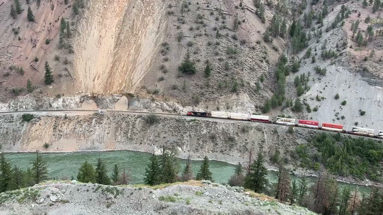 Before The Storm!!!! CN 111 (Intermodal Train) @ Skihist BC Canada 22JUN25 ES44AC 3875 Leading