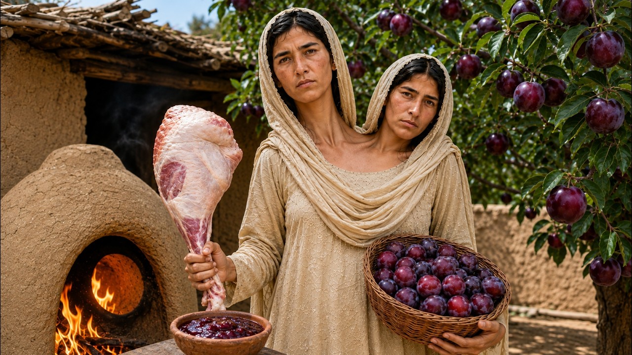 Life In Rural Afghanistan | Two-Headed Wife Cooks A Giant Lamb Feast With Plum Sauce