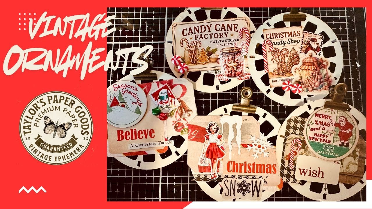 Upcycle Vintage Ornaments using view master reels