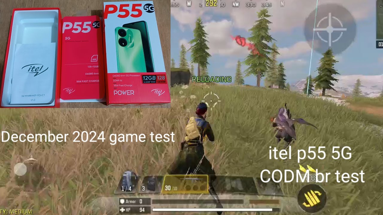 itel p55 5G gaming test CODM br gameplay