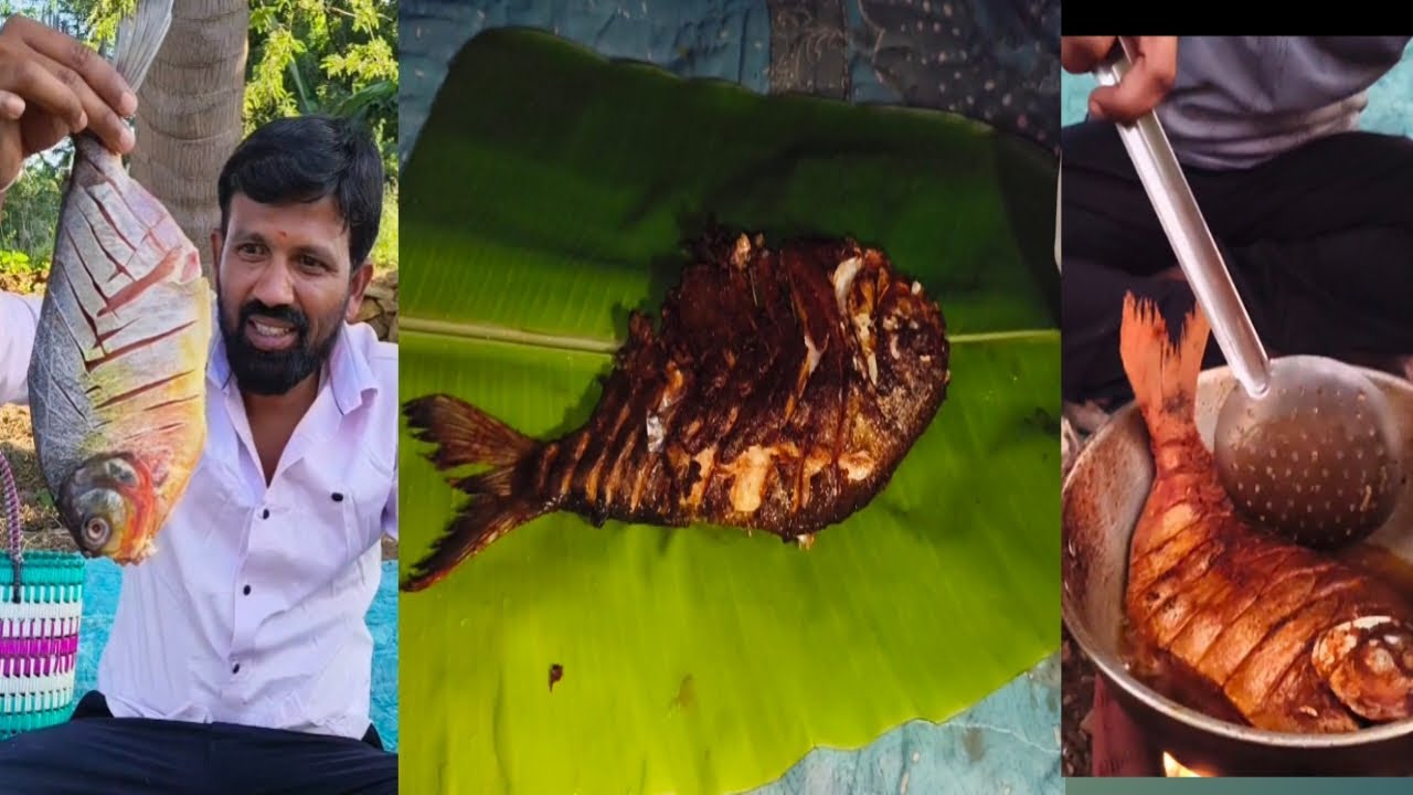 தோட்டத்தில் மீன் பொறிச்சது #trending #viral #village #cooking 