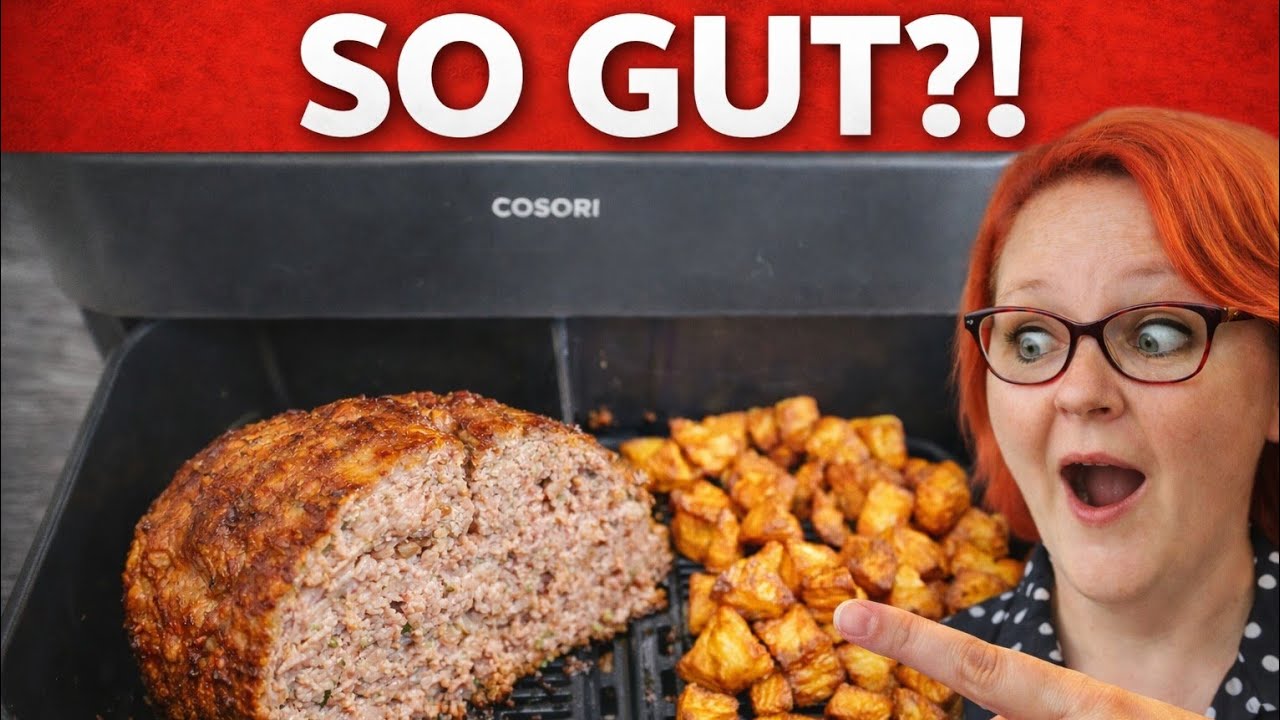 Airfryer Hackbraten?! 😳 Mit knusprigen Bratkartoffeln – gleichzeitig fertig!